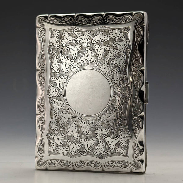 1896 British Antique Sterling Silver Card Case Frederick Marson